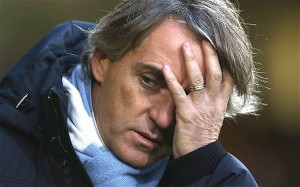 Manchester City boss Roberto Mancini is under-pressure 