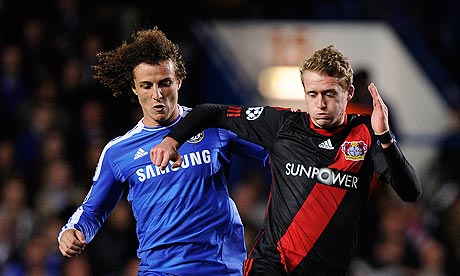 Andre Schurrle, right, goes past Chelsea's David Luiz during a Champions League tie last season