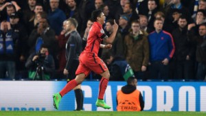 PSG defender Thiago Silva celebrates scoring an extra-time goal against PSG