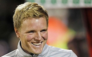 Bournemouth boss Eddie Howe is all smiles as his side are close to promotion to the Premier League