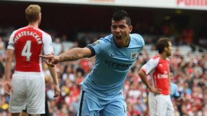 aguero celebrates goal
