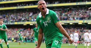 Republic of Ireland's Jonathan Walters celebrates scoring