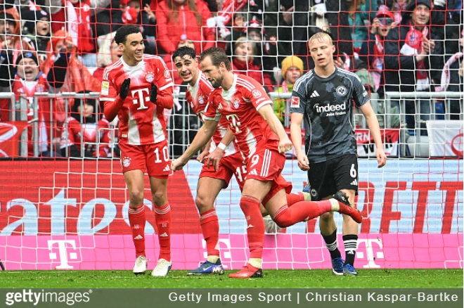 Bayern Munich 3-2 Eintracht Frankfurt: Kane double enough to secure nervy win